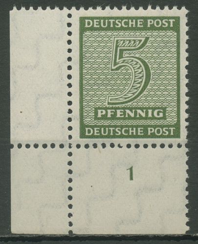 SBZ West-Sachsen 1945 Ziffern 128 X w Ecke 3 unten links postfrisch
