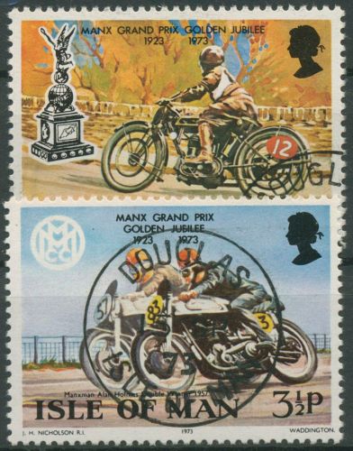 Isle of Man 1973 Motorradrennen 33/34 gestempelt