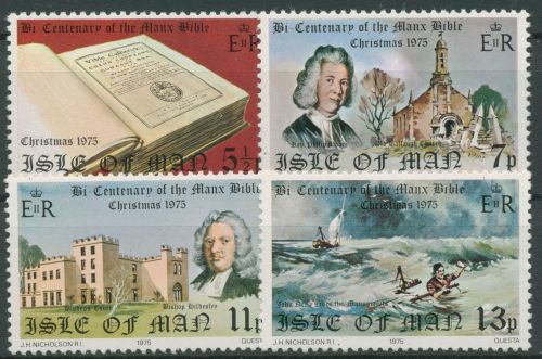 Isle of Man 1975 Weihnachten Manx-Bibel 68/71 postfrisch