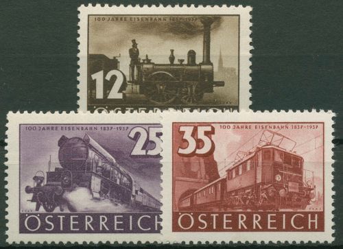 Österreich 1937 100 Jahre österreichische Eisenbahn 646/48 postfrisch