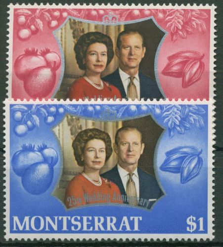 Montserrat 1972 Silberhochzeit des englischen Königspaares 285/86 postfrisch