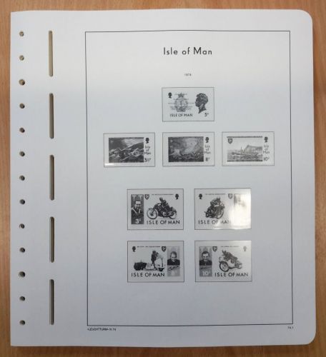 LEUCHTTURM Vordruckblätter Isle of Man 1974/88 SF gebraucht, neuwertig (Z2424)