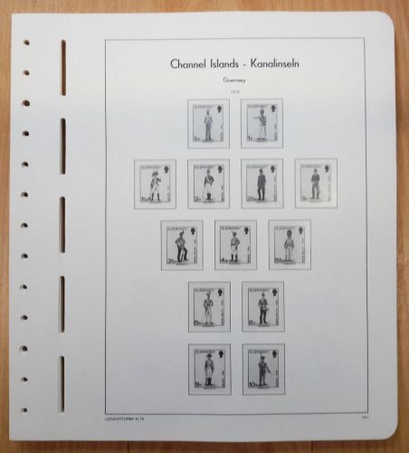 LEUCHTTURM Vordruckblätter Guernsey 1974/88 SF gebraucht, neuwertig (Z2425)