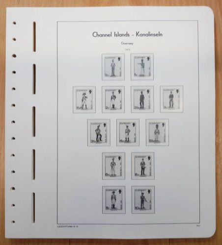 LEUCHTTURM Vordruckblätter Guernsey 1974/79 SF gebraucht, neuwertig (Z2426)