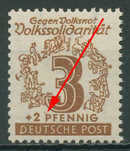 SBZ West-Sachsen 1946 Volkssolidarität mit Plattenfehler 138 Y VIII postfrisch