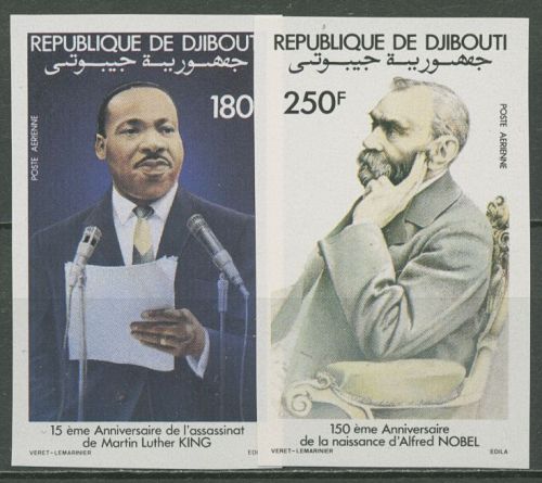 Dschibuti 1983 15. Todestag v. Martin Luther King Nobelpreis 369/70 B postfrisch