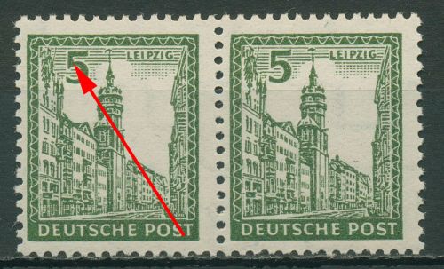 SBZ West-Sachsen 1946 Abschiedsserie mit Plattenfehler 152 Y I postfrisch