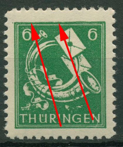 SBZ Thüringen Freimarke mit Plattenfehler 95 AX ax II postfrisch