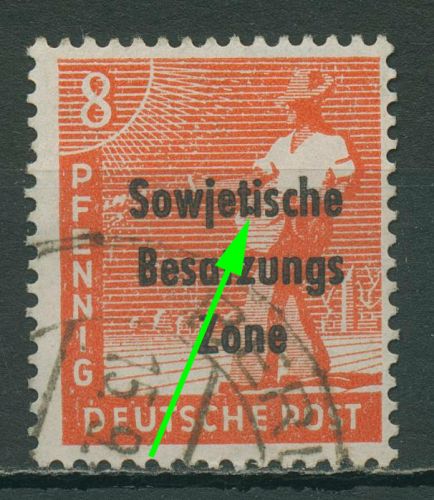 SBZ Allg. Ausgabe 1948 Freimarke mit Aufdruckfehler 184 a AF ? gestempelt