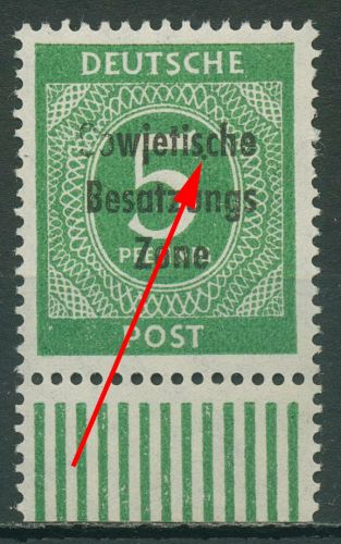 SBZ Allgemeine Ausgabe 1948 Freimarke mit Aufdruckfehler 207 AF I postfrisch