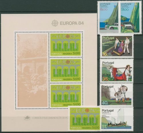 Portugal - Madeira 1984 kompletter Jahrgang 90/96, Block 5 postfrisch (SG98397)