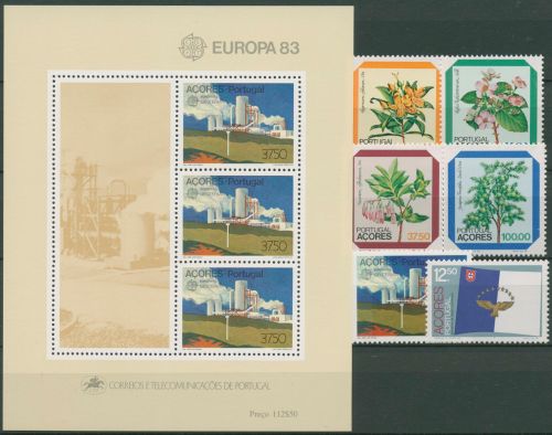 Portugal - Azoren 1983 kompletter Jahrgang 356/61, Block 4 postfrisch (SG98413)
