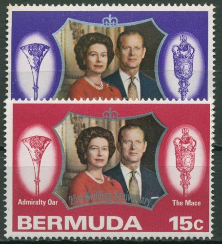 Bermuda-Inseln 1972 Silberhochzeit des engl. Königspaares 285/86 postfrisch