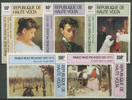 Obervolta 1975 Pablo Picasso Gemälde 587/91 postfrisch