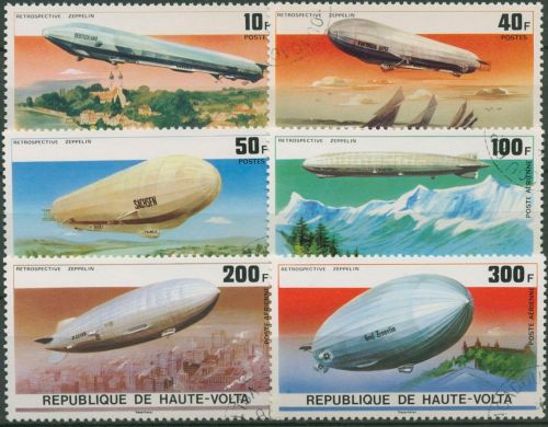 Obervolta 1976 75 Jahre Zeppelin-Luftschiffe 625/30 gestempelt