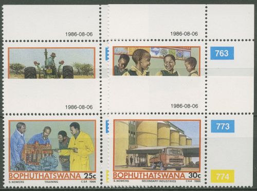 Bophuthatswana 1986 Landwirtschaftliche Entwicklung 173/76 Ecken postfrisch