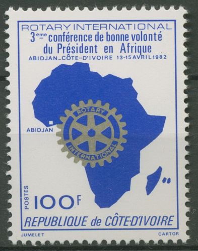 Elfenbeinküste 1982 Rotary International Landkarte von Afrika 718 postfrisch