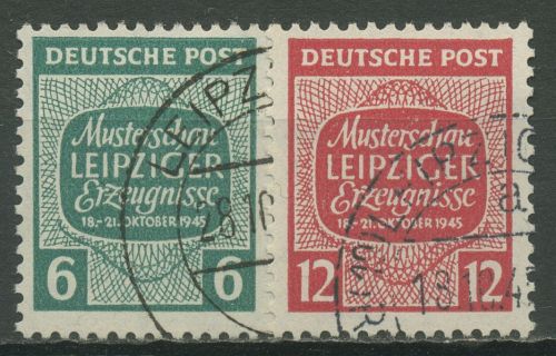 SBZ West-Sachsen 1945 Musterschau Leipziger Erzeugnisse 124/25 X gestempelt