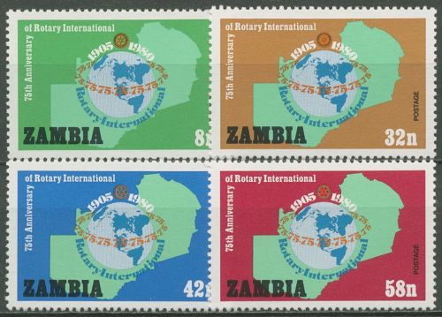 Sambia 1980 75 Jahre Rotary Internatiomal 217/20 postfrisch