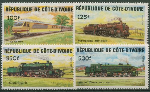 Elfenbeinküste 1984 Eisenbahn Lokomotiven 826/29 postfrisch