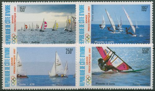Elfenbeinküste 1987 Olympia Vorolympisches Jahr Segeln 950/53 postfrisch