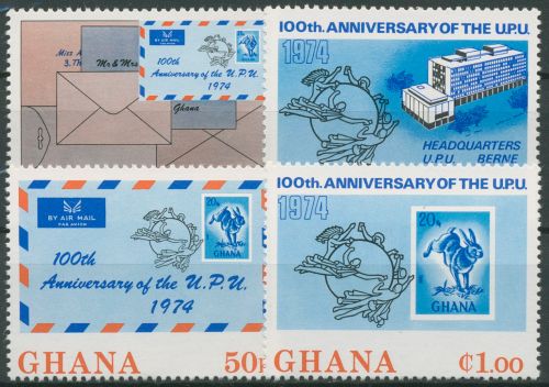 Ghana 1974 100 Jahre Weltpostverein UPU 548/51 A postfrisch