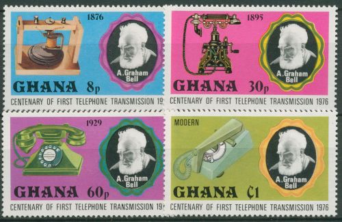 Ghana 1976 Das Telefon Alexander Graham Bell 662/65 A postfrisch