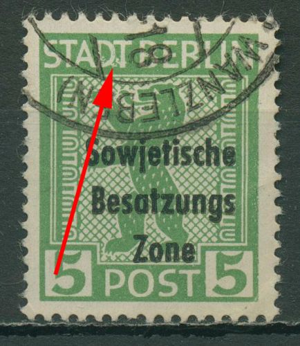 SBZ Allgemeine Ausgabe 1948 Freimarke m. Plattenfehler 200 A uy I gestempelt