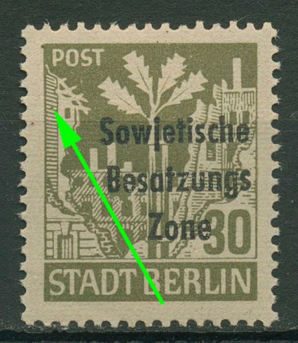 SBZ Allgemeine Ausgabe 1948 Freim. Plattenfehler 206 Aa waz f 92 postfrisch