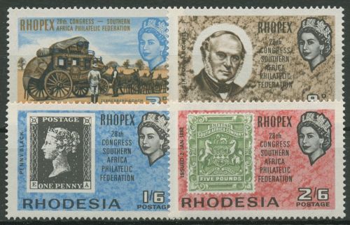 Rhodesien 1966 RHOPEX Bulawayo Marke auf Marke 38/41 postfrisch