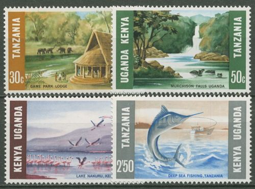 Ostafrikanische Gem. 1966 Tourismus Wasserfall Fischen 148/51 postfrisch