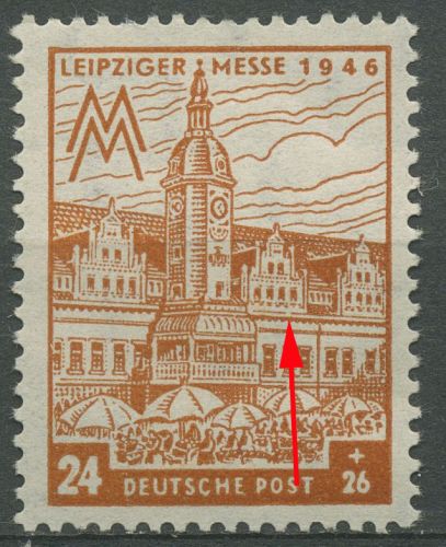SBZ West-Sachsen 1946 Leipziger Messe WZ Y Plattenfehler 164 AY II postfrisch