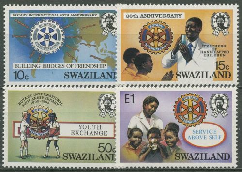 Swaziland 1985 80 J. Rotary International Schule Kinder 475/78 postfrisch