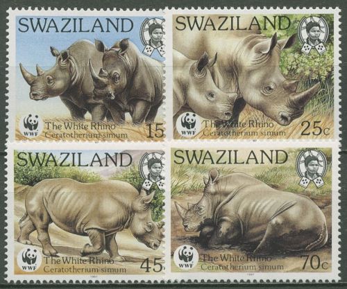 Swaziland 1987 WWF Naturschutz Breitmaulnashorn 528/31 postfrisch