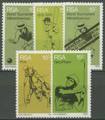 Südafrika 1976 Sport Kricket Polo Bowls 489/91, 505, 508 postfrisch