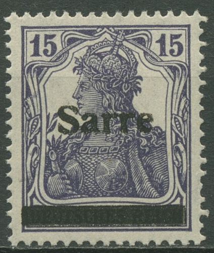 Saargebiet 1920 Germania 7 c I dunkelblauviolett postfrisch geprüft