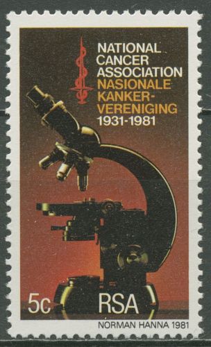 Südafrika 1981 Krebsforschungs-Gesellschaft Mikroskop 589 postfrisch