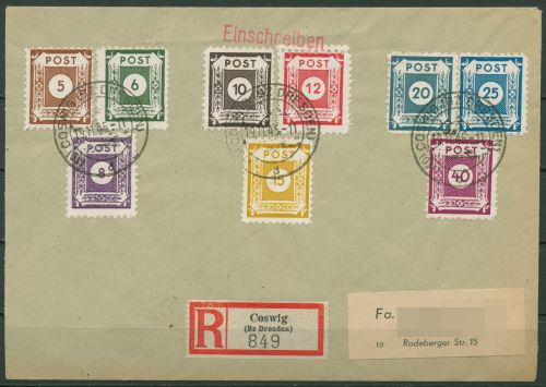 SBZ Ost-Sachsen 1945 Coswig 42/50 DI mit 44 DI c !!!! auf Brief geprüft (T19699)