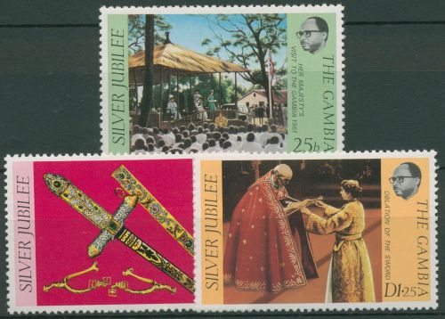 Gambia 1977 Königin Elisabeth II. 339/41 postfrisch