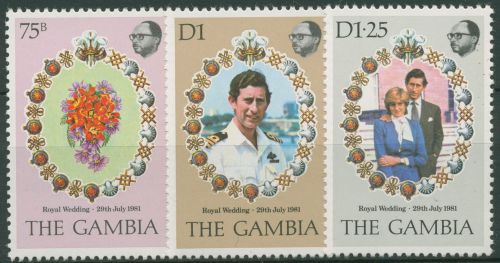 Gambia 1981 Hochzeit Prinz Charles & Lady Diana 424/26 postfrisch