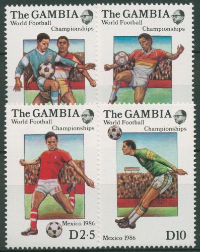 Gambia 1986 Fußball-WM Mexiko 621/24 postfrisch