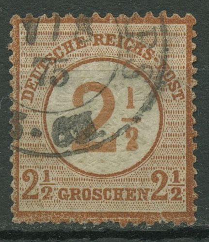 Deutsches Reich 1874 Adler mit Aufdruck 29 gestempelt, Zf., Marke dünn
