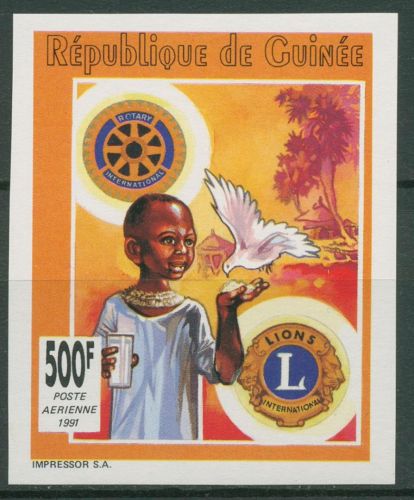Guinea 1991 Rotary Club Lions Club Kind mit Taube 1347 B postfrisch