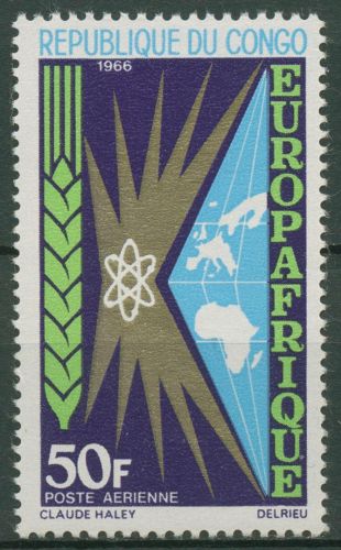 Kongo (Brazzaville) 1966 Wirtschaftsvertrag mit Europa 102 postfrisch