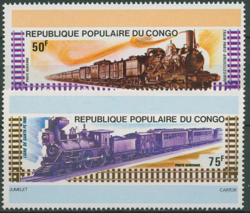 Kongo (Brazzaville) 1975 Eisenbahn Dampflokomotiven 460/61 postfrisch