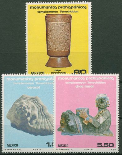 Mexiko 1980 Präkolumbianische Monumente 1721/23 postfrisch