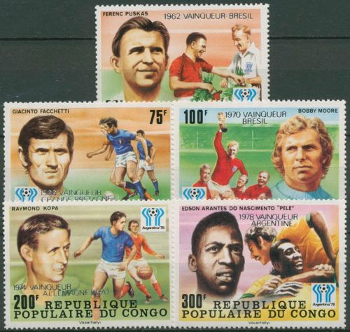 Kongo (Brazzaville) 1978 Fußball-WM Argentinien 662/66 postfrisch
