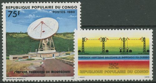 Kongo (Brazzaville) 1980 Erdfunkstelle Moungouni 798/99 postfrisch