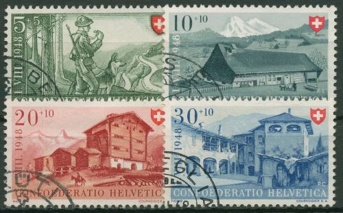 Schweiz 1948 Pro Patria Berufe Landhäuser 508/11 gestempelt