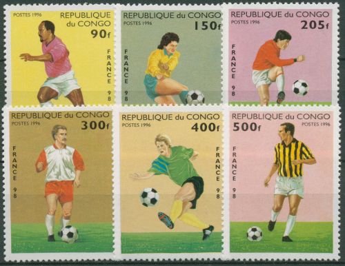 Kongo (Brazzaville) 1996 Fußball-WM´98 Frankreich 1444/49 postfrisch